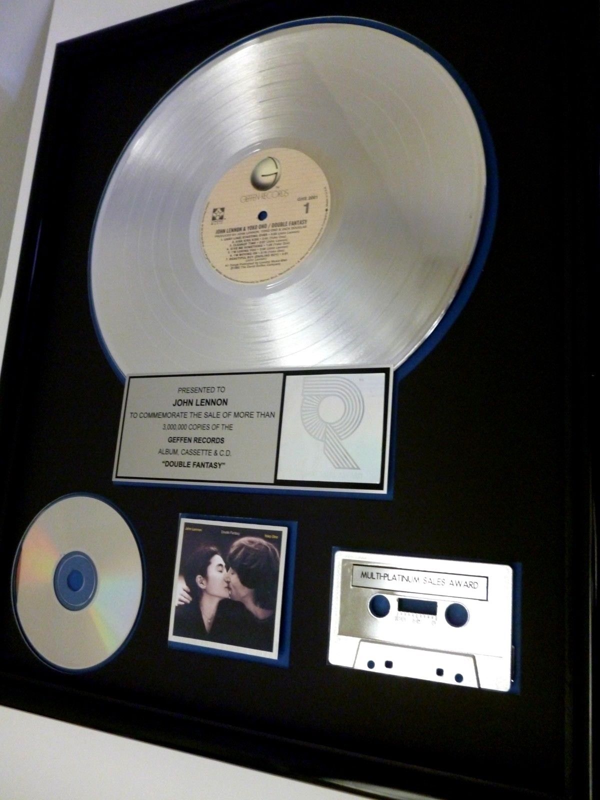 JOHN LENNON BEATLES RIAA GOLD RECORD ALBUM AWARD GOLD DISC